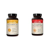 NatureWise Vitamin D3 5000iu + Vitamin B Complex for Cellular Energy, Healthy Bones and Teeth, Muscle Function, Immune and Nervous System Support - 30 + 60 Count