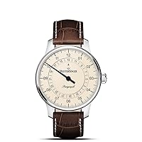 MeisterSinger Perigraph Watch - Croco Print with White Stitching
