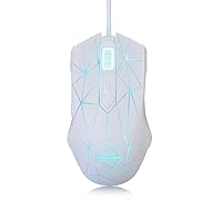 FIRSTBLOOD ONLY GAME. AJ52 Watcher RGB Gaming Mouse, Programmable 7 Buttons, Ergonomic LED Backlit USB Gamer Mice Computer Laptop PC, for Windows Mac Linux OS, Star White
