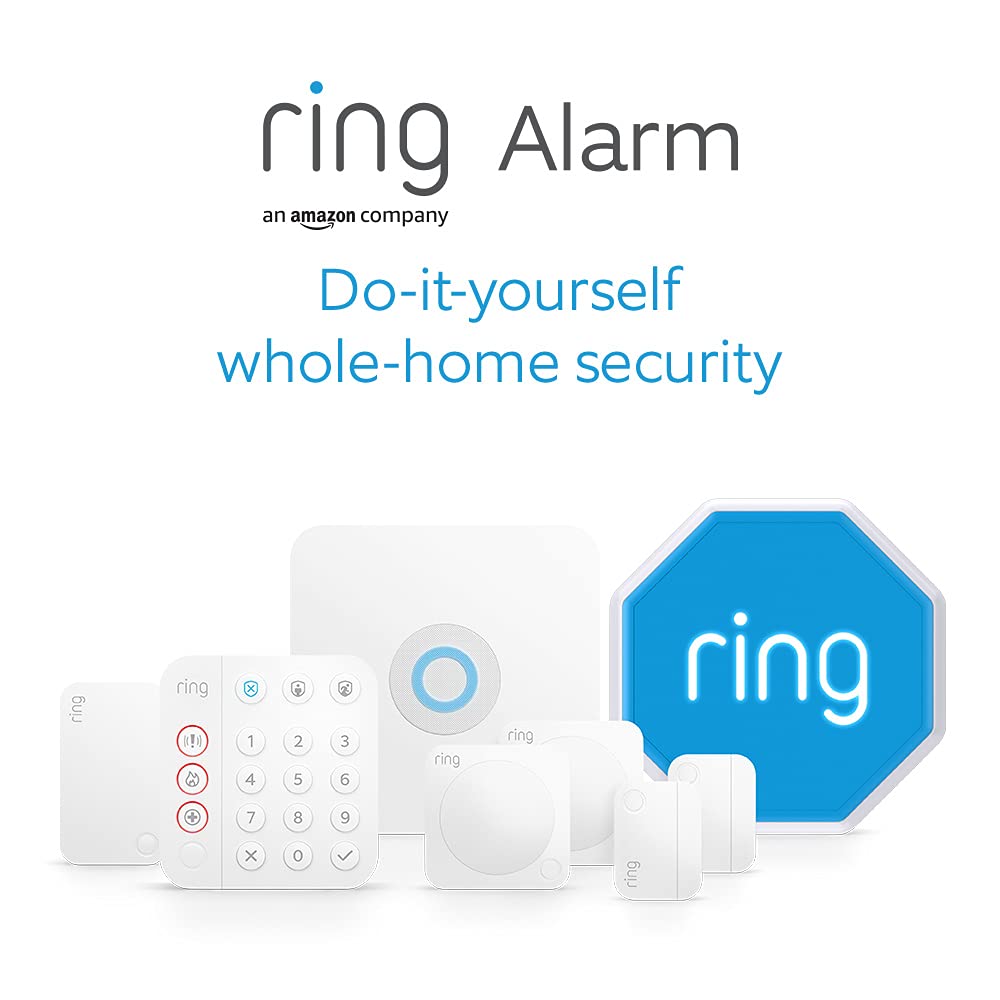 Ring Alarm 8 Piece Kit (2nd Generation) with Ring Alarm Outdoor Siren by Amazon | Smart home alarm security system with optional Assisted Monitoring - No long-term commitments - Works with Alexa