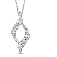 Round Cut Cubic Zirconia 14k White Gold Plated 925 Sterling Silver Unstoppable Love Open Flame Pendant for Her