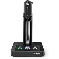 Yealink WH63 Entry Level, Plug & Play Convertible DECT Wireless Headset Acoustic Shield Technology & 4 Wearing Styles for All Day Comfort (Optimised for Microsoft Teams) – Black
