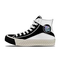 Popular Graffiti (49),Black Custom high top lace up Non Slip Shock Absorbing Sneakers Sneakers with Fashionable Patterns