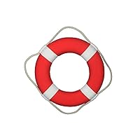 Hampton Nautical Vibrant Red Lifering with White Bands, 15