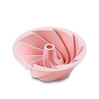 Silicone Cake Pans Non-Stick Mousses Pastry Home Professional Baking Mold [1 Hole Pink Vortex, 1PC]