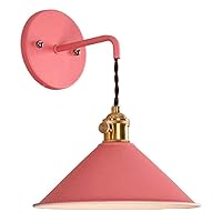 Wall Light Modern Colorful Metal Wall Lamp Vintage E27 Brass Socket with Knob Switch Sconce Lighting Fixture Bracket Drop Wall Light for Kitchen Dining Room Loft Coffee Bar Sconce Fixture/Red