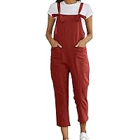 Womens Casual Loose Overalls Jumpsuits Women's Washed Bib Jeans Overalls Casual Ripped Jumpsuits Rompers