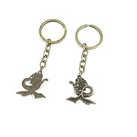 Antique Bronze Keychain Key Chain Tags Keyring Ring Jewelry Making Charms Supplies KC0590 Mermaid