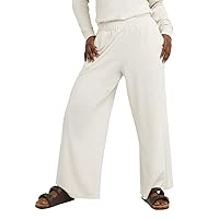 Hanes Womens Originals Palazzo Pants, Brushed Fleece Sweatpants, Flare Leg Pants, 28.5