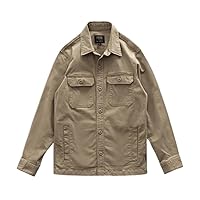 Autumn American Retro -Pocketed Long Sleeve Lapel Cargo Shirt Men' Cotton Washed Old Casual Blouses Coat