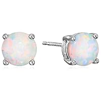 Amazon Essentials Sterling Silver Round Birthstone Stud Earrings