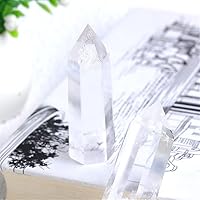 Room Decoration Home Decoration Natural Crystal White Crystal Point Hexagonal Pillar Jewelry for Magic Bar Fenshui Repair Home Decor Gift Stones (Color : 1pc, Size : 60-70mm)