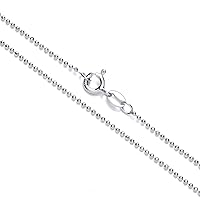 SA Chains 1mm thick solid sterling silver 925 Italian DIAMOND CUT BALL bead link chain necklace chocker bracelet anklet with spring ring clasp