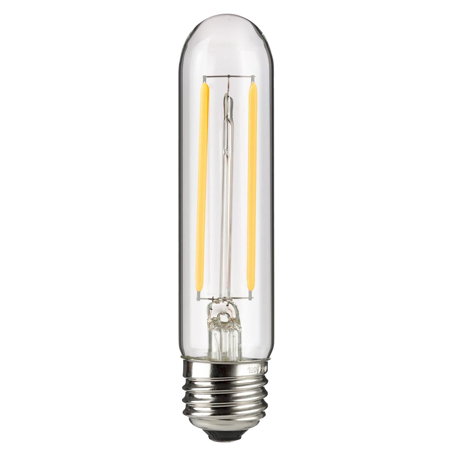 Sunlite LED Filament T10 Tubular Light Bulb, 2 Watts (25W Equivalent), 160 Lumens, Medium E26 Base, 120 Volts, Dimmable, 90 CRI, UL Listed, Clear, 3000K Warm White, 1 Pack