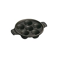 Staub Cast Iron 5.75-inch Escargot Dish with 6 holes - Matte Black, Made in France