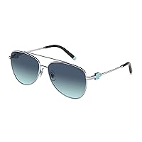 Tiffany TF3080-60019S Sunglasses Silver W/Azure Gradient Blue 59MM