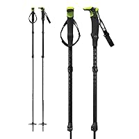 VIA Carbon Fiber Backcountry Touring Ski Poles, Lightweight Ergonomic Adjustable Skiing Poles, All Snow Conditions, Foam Grips, Designed in BC, Canada, 2022