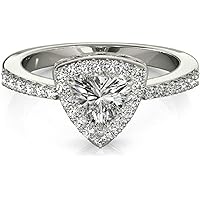 Moissanite Star Moissanite Ring Trillion 1.0 CT, Moissanite Engagement Ring/Moissanite Wedding Ring/Moissanite Bridal Ring Set, Sterling Silver Ring, Perfact Gift, Jewelry