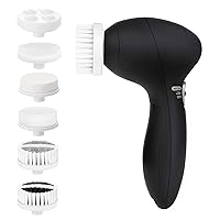 Facial Cleansing Brush Face Scrubber: CLSEVXY Electric Face Spin Cleanser Brushes with 6 Brush Heads for Deep Cleansing, Gentle Exfoliating, Removing Blackhead, Massaging
