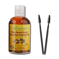 Fountain Real Black Black Jamaican Castor Oil - Hair Growth - Thicker Eyebrows - Longer Eyelashes - Mascara Wands