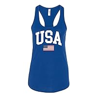 Women's USA American Flag Patriotic Fourth of July Independence Day Racerback Tank Top