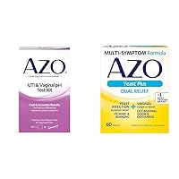 AZO Urinary Tract Infection Test Strip + Vaginal pH Test Kit + Yeast Infection & Vaginal Symptom Relief Tablets, 60 Count