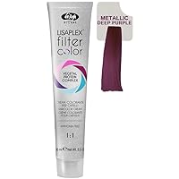 Lisap Lisaplex Filter Color Hair Color Cream, 100 ml./3.38 fl.oz. (Metallic Deep Purple)
