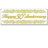 50th Anniversary Sign Banner Party Accessory (1 count) (1/Pkg)