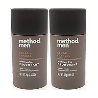 Method Men Aluminum Free Deodorant, Cedar & Cypress, 2.65 OZ. (2 Pack)