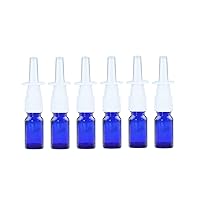 6PCS 10ml/0.34oz Empty Glass Nasal Spray Bottles Fine Mist Sprayers Makeup Water Travel Containers Jars For Essential Oils Colloidal Silver Saline Applications