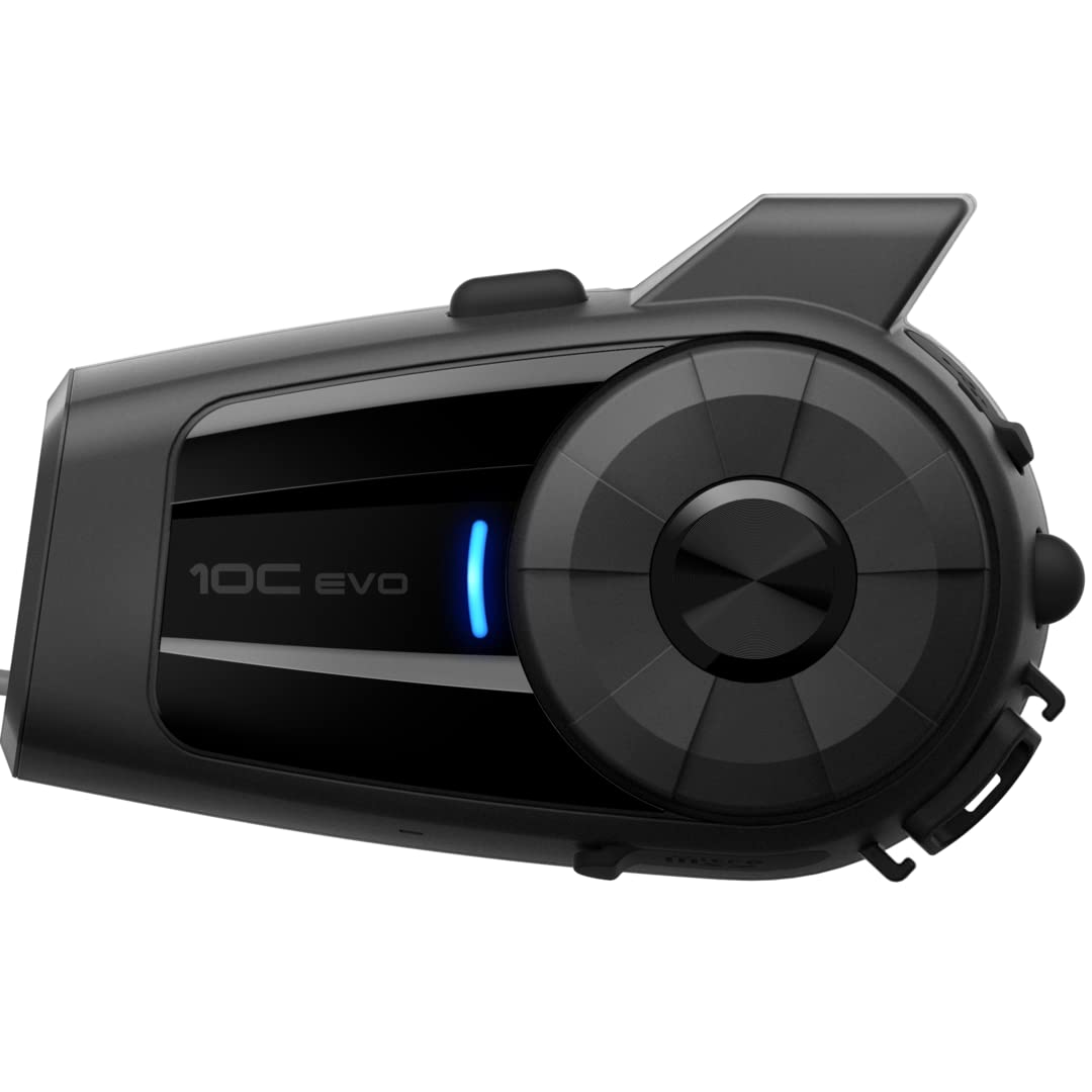 Sena 10C EVO Motorcycle Bluetooth Camera & Communication System with HD Speakers,Black