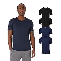 32 Degrees Mens 4 Pack Cool Crewneck T-Shirt | Anti-Odor | Quick Drying | 4-Way Stretch