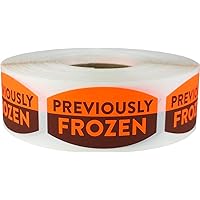 Previously Frozen Grocery Store Food Labels .75 x 1.375 inch Oval Shape 500 Total Adhesive Stickers