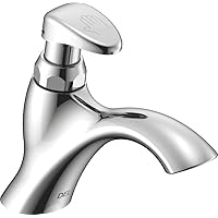 Delta Faucet 87T105 87T Single Hole Metering Slow-Close Bathroom Faucet, Chrome,6.36 x 1.91 x 6.36 inches