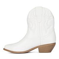 -Susan- Womens Cowboy Cowgirl Western Ankle Booties Pointed Toe Boots