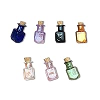 Mini Glass Color Bottles Rectangle Cute Bottles With Cork Little Bottles Gift tiny Jars Vials Mix 7 Colors