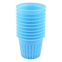 Orchid Pot,10 Pack 3 Inch Net Cup Pots with Holes and Saucers,Net Pot, Plastic Orchid Pots, Mesh Pot Net Cup Basket Hydroponic for Repotting (Blue)