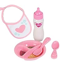Adora Baby Doll Accessory and Magic Feeding Set, Includes Magic Plate, Disappearing Milk Bottle, Bib, Fork, and Spoon, Birthday Gift For Ages 2+