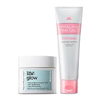 Natural Whitening Toothpaste 3.9 oz + Gangnam Glow Rejunol Mucin Facial Cream 3.7 floz - Korean Skin Care Products I Self Care Items for Women I Snail Mucin Moisturizer