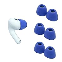 Foam Ear Tips for Apple AirPods Pro Generation 1 & 2, Medium, Electric Blue, 3 Pairs - Ultimate Comfort, Unshakeable Fit, Memory Foam Earbud Tips, Earbud Replacement Tips, Made in The USA