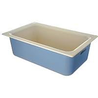 Carlisle FoodService Products Coldmaster Coolcheck Full Size Food Pan Insulated Food Pan with Refrigerant Gel Filling, Plastic, 15 Quarts, White, Blue
