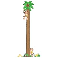 Growth Chart for Kids - Cute Personalized Wall Sticker - Ruler for Child Size - Height Measurement Decal for Kids - Decor for Boys & Girls (Monkeys)