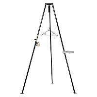 HME Tri-Pod Black Steel Game Hunting Hoist | Economical & Convenient Support Stand | Up to 300 lb. Capacity, 98