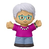 Fisher-Price Replacement Part Little People Family Playset - HJW74 ~ Replacement Grandma Figure ~ Wearing Pink Shirt and Jeans ~ White Hair and Glasses ~ Works Great with Other playsets Too!