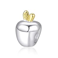 Adabele 1pc Authentic Sterling Silver Hypoallergenic Apple Of My Eye Bead Charm Compatible with Pandora All Other Charm Bracelet Necklace Women Jewelry EC86