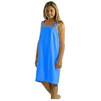 Waffle Weave Cotton Blended Girls Cover up for Swimwear, Small Size 6 8 Medium, Aqua Color