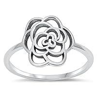 CLOSEOUT WAREHOUSE Sterling Silver Crafted Rose Flower Ring