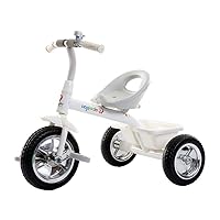 Children's Tricycle Bicycle Bicycle Convenient Baby Carriage Baby Birthday Present Boy Girl Indoor and Outdoor with Storage Box (Color : White) (Color : White)