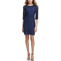 kensie Women's Lace Sheath Dress Blue Size 2