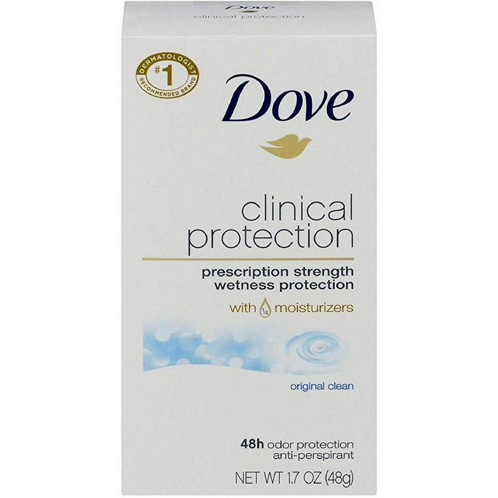 Dove Clinical Protection Antiperspirant, Original Clean 1.7 oz (Pack of 12)